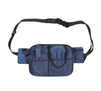 Sac banane de rangement pour outils, 24 x 18 x 2 cm, pochette de rangement réglable, tissu Oxford 600D, design multi-poches pour infirmières et techniciens (bleu)