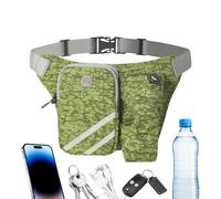 Sac banane de réglable pour femme avec porte-bouteille d'eau, Vert | Sac banane pour course à pied, randonnée, voyage, entraînement, plage, marche, cyclisme, sports
