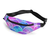 Sac banane de sport avec cœurs colorés et imprimé zèbre pour homme et femme, Formes d'échelles aquarelles lumineuses, Taille unique, Sacs banane