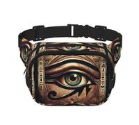 Sac Banane de Sport carré à Double Couche Mystical-Egypt-Eye-of-Horus, Grand Sac Banane à bandoulière pour la Course, Les Voyages et la Marche