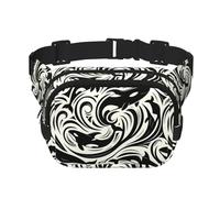 Sac Banane de Sport Double Couche Abstrait carré - Épaulards tueurs - Grand Sac Banane à bandoulière pour Course à Pied, Voyage, Marche