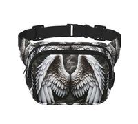 Sac Banane de Sport Double Couche carré Angel-Wings, Grand Sac Banane à bandoulière pour Course à Pied, Voyage, Marche