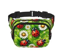 Sac Banane de Sport Double Couche carré Daisy-Animal-Spring, Grand Sac Banane à bandoulière pour la Course, Les Voyages et la Marche