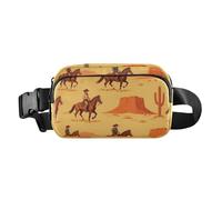 Sac banane de sport durable résistant aux déchirures pour la marche | Ceinture extensible pour l'extérieur - Sac banane court w nd voyage western cowboy cheval désert