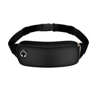 Sac banane de Sport Fermeture éclair sécurisée Sangle Ajustable Noir
