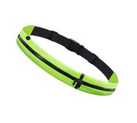 Sac banane de sport imperméable pour jogging, escalade, double poches de rangement, bandes réfléchissantes en nylon élastique, sac de randonnée avec bandes réfléchissantes, Vert, Taille unique