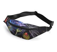 Sac banane de sport motif feuilles de mauvaises herbes et drapeau rasta pour adultes et enfants, Fleurs de libellule des montagnes, Taille unique, Sacs banane