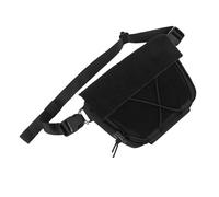 Sac banane de sport multicouche avec pochette de transport abdominale, sangle de taille réglable, matériau en tissu Oxford, rangement pratique pour les activités de plein air, noir