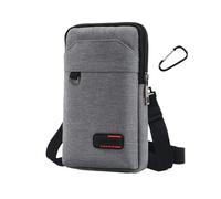Sac Banane de Sport Plein air, Petit Sac à bandoulière, Course, Unisexe, Grande capacité, zéro Portefeuille, Pochette for téléphone Portable(Single Zipper Grey B)