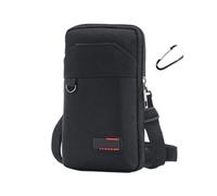 Sac Banane de Sport Plein air, Petit Sac à bandoulière, Course, Unisexe, Grande capacité, zéro Portefeuille, Pochette for téléphone Portable(Single Zipper Black)