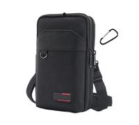 Sac Banane de Sport Plein air, Petit Sac à bandoulière, Course, Unisexe, Grande capacité, zéro Portefeuille, Pochette for téléphone Portable(Double Zipper Black)