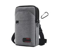 Sac Banane de Sport Plein air, Petit Sac à bandoulière, Course, Unisexe, Grande capacité, zéro Portefeuille, Pochette for téléphone Portable(Double Zipper Grey B)