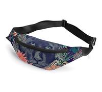 Sac banane de sport pour homme et femme Motif coquelicot aquarelle, Aquarelle Panthères Fleurs Plumes Aquarelle Panthères Fleurs Plumes, Taille unique, Sacs banane