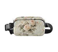 Sac banane de style victorien avec motif floral de vigne aux couleurs pastel élégant pour homme et femme, résistant à l'eau avec sangle réglable pour voyage, vacances, course à pied, mariconeras de