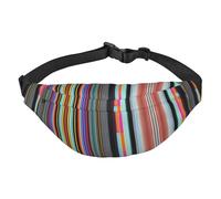 Sac banane de voyage à lignes verticales irrégulières, adapté pour le sport, la course, le cyclisme, les voyages, la pêche pour garçons, noir, taille unique