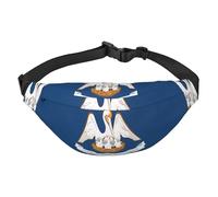 Sac banane de voyage avec drapeau de l'État de Louisiane, adapté pour le sport, la course, le cyclisme, les voyages, la pêche pour garçons, grand sac banane