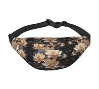 Sac banane de voyage bohème doré lotus tendance, adapté pour le sport, la course, le cyclisme, les voyages, la pêche, grand sac banane pour garçons