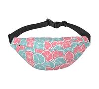 Sac banane de voyage en tranches d'agrumes rose et bleu, adapté pour le sport, la course, le cyclisme, les voyages, la pêche pour garçons, grand sac banane