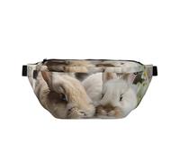 Sac banane de voyage léger avec imprimé lapins mignons pour la marche, le cyclisme, la randonnée, les voyages, Noir , Taille unique, Sac à dos décontracté