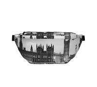 Sac banane de voyage léger avec imprimé Londres - Pour la marche, le cyclisme, la randonnée, les voyages, Noir , Taille unique, Sac à dos décontracté