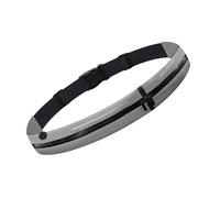 Sac banane de voyage, randonnée, design fin, deux compartiments, résistant à l'eau, sac de gym, course à pied, fonction réfléchissante, sac banane léger en nylon, gris, Taille unique