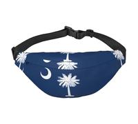 Sac banane de voyage tendance avec drapeau de la Caroline du Sud, adapté pour le sport, la course à pied, le cyclisme, les voyages, la pêche pour garçons, grand sac banane à bandoulière, noir, taille