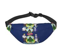Sac banane de voyage tendance avec drapeau de l'État du Maine - Convient pour le sport, la course à pied, le cyclisme, les voyages, la pêche - Grand sac banane pour garçons