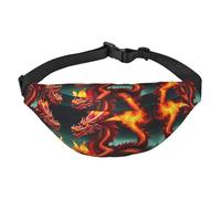 Sac banane de voyage tendance Dragon King in Fire, adapté pour le sport, la course, le cyclisme, les voyages, la pêche, grand sac banane pour garçons