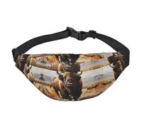 Sac banane de voyage tendance en forme de troupeau de bison d'Amérique du Nord, adapté pour le sport, la course, le cyclisme, les voyages, la pêche, grand sac banane pour garçons