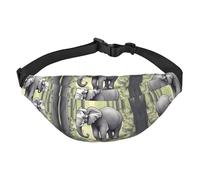 Sac banane de voyage tendance en forme d'éléphant marchant, adapté pour le sport, la course, le cyclisme, les voyages, la pêche, grand sac banane pour garçons, noir, taille unique