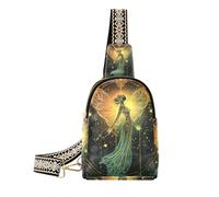 Sac banane de voyage tendance Fairy Tarot noir doré imperméable pour femme, Tarot fée noir doré