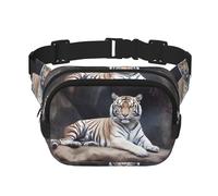 Sac banane de voyage unisexe avec motif tigre assis sur un rocher