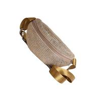 Sac banane décoré de strass pour femme - Élégant sac banane réglable avec poche pour téléphone portable - Sac à bandoulière décontracté pour voyage, doré, Beauté de masse