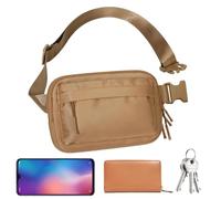 Sac banane d'entraînement pour femme | Sac banane portable | Sac banane étanche avec bande réglable | Sac banane pour téléphone portable de course, marron, Voir description, Voir description