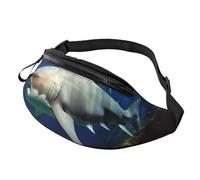 Sac banane deux requins blancs pour homme et femme - Sac banane tendance - Petit sac banane d'extérieur