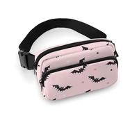 Sac banane d'Halloween avec sangle réglable pour homme et femme, chauve-souris, étoile et rose, pour entraînement, course à pied, voyage