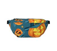 Sac banane d'Halloween en forme de citrouille avec chapeau de sorcière et étoiles avec ceinture réglable pour homme et femme, multicolore, Taille unique, Sac à dos de