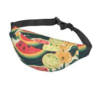 Sac banane divers légumes et fruits pour femme et homme - Sac banane imperméable avec ceinture réglable - Sac à bandoulière décontracté - Sac banane de voyage pour le sport, la course à pied, le