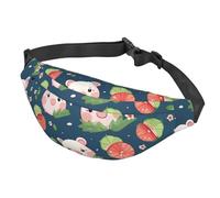 Sac banane divers légumes et fruits pour femme et homme - Sac banane imperméable avec ceinture réglable - Sac à bandoulière décontracté - Sac banane de voyage pour le sport, la course à pied, le