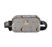 Sac banane doré style vaudou céleste pour homme et femme, sac banane imperméable avec sangle réglable pour voyage, shopping, course à pied, Style vaudou céleste doré, 1 size