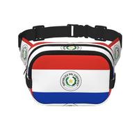 Sac banane double couche avec bandoulière réglable Motif drapeau du Paraguay Idéal pour les sports de plein air, noir, One Size