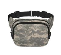 Sac banane double couche avec imprimé camouflage numérique militaire - Accessoire d'entraînement de voyage - Noir - Taille unique, Noir, One Size