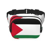 Sac banane double couche avec imprimé drapeau de la Palestine - Sac de voyage tendance avec Bel réglable, noir, One Size
