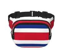 Sac banane double couche avec imprimé drapeau du Costa Rica - Pour homme et femme, noir, One Size