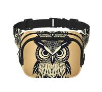 Sac banane double couche avec imprimé hibou mignon pour homme et femme, noir, taille unique, Noir, One Size