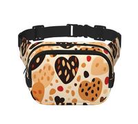 Sac banane double couche avec imprimé tigre et cœur pour homme et femme, sac banane réglable pour voyage, randonnée, course à pied, cyclisme, festival