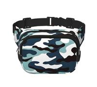 Sac banane double couche carré camouflage marin - Sac banane unisexe partout pour la course, les voyages, la randonnée, le fitness, noir, taille unique, Noir/blanc, One Size