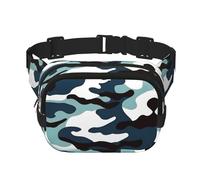 Sac banane double couche carré camouflage marine avec sangle réglable pour activités de plein air, noir, taille unique, Noir , Taille unique