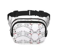 Sac banane double couche carré dalmatien mignon - Sac banane unisexe partout pour la course, les voyages, la randonnée, le fitness, noir, taille unique, Noir/blanc, One Size