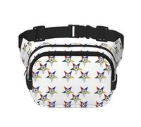Sac banane double couche carré imprimé étoiles de l'Est tendance sac banane sac banane voyage entraînement, noir, One Size